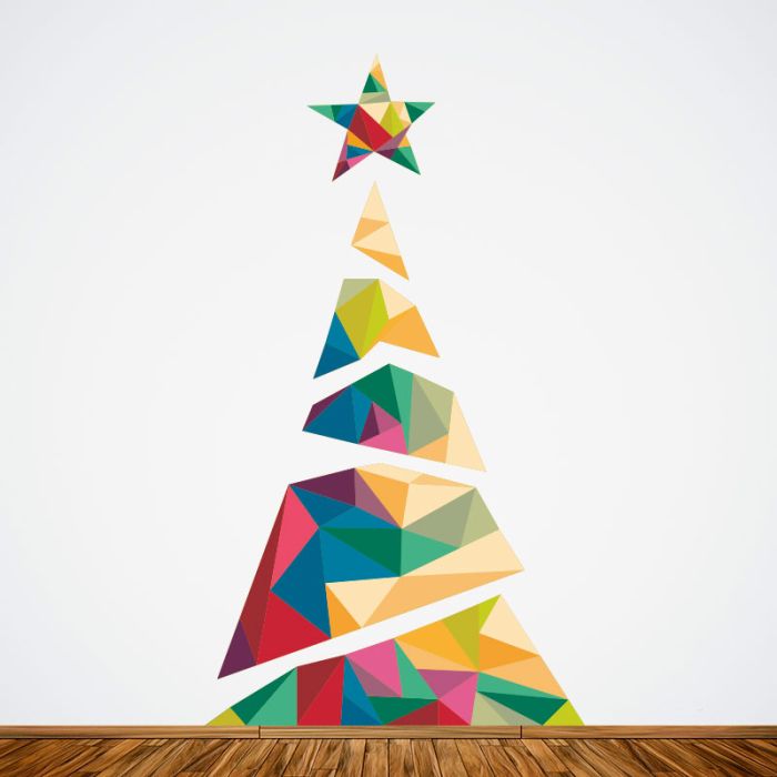 Adesivo de Parede Árvore de Natal Geométrica | Cazulo