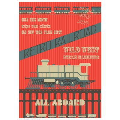 Poster Retro Railroad