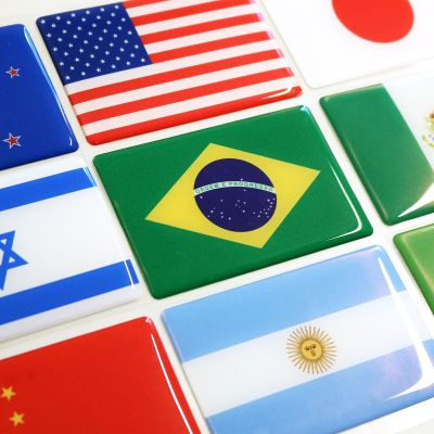 Adesivo Resinado Bandeira Brasil / Países / Estados - 9x6 cm