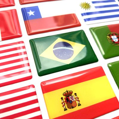 Adesivo Resinado Bandeira Brasil / Países / Estados - 6x4 cm
